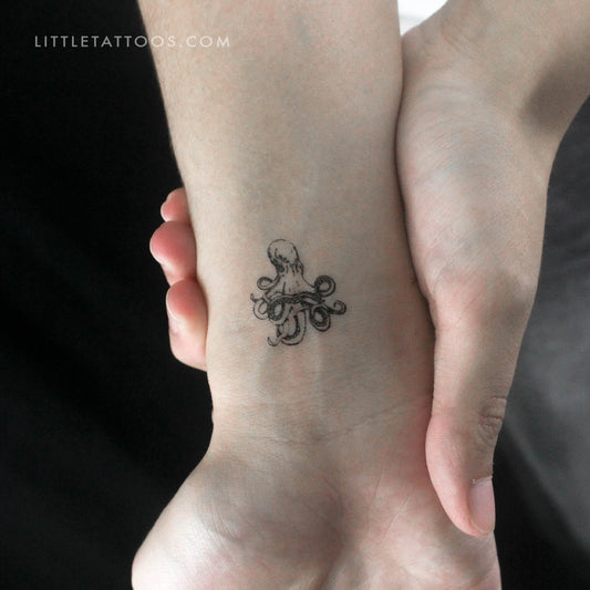 Small Octopus Temporary Tattoo - Set of 3