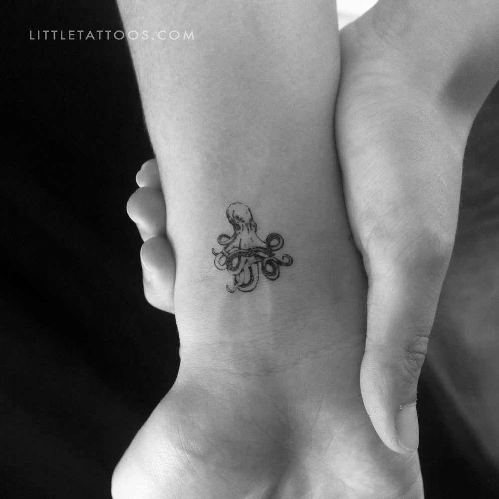 Small Octopus Temporary Tattoo - Set of 3