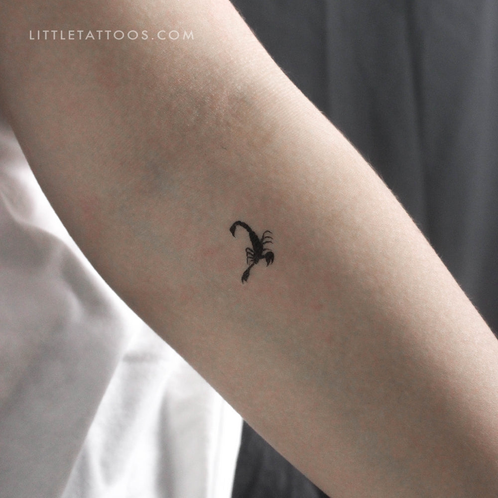 Tatuaje temporal de escorpión negro diminuto (juego de 3)