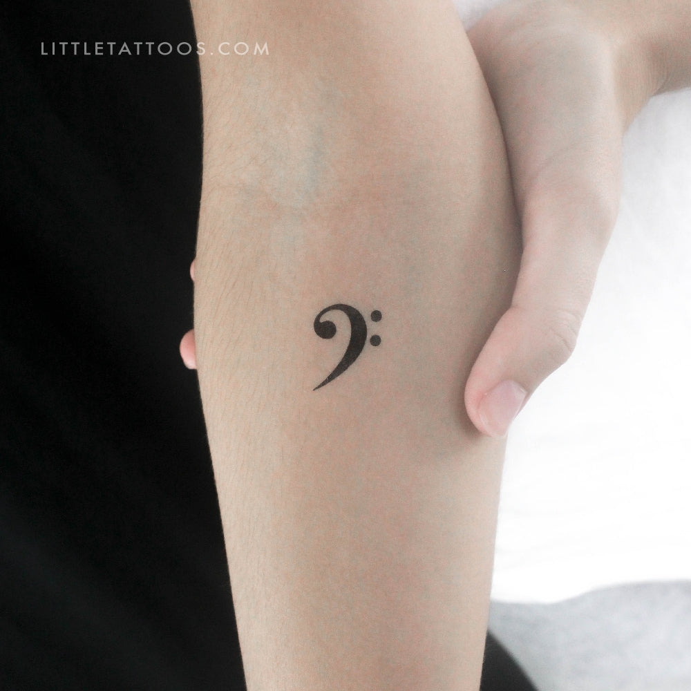 Tatuaje temporal de clave de fa pequeña (juego de 3)