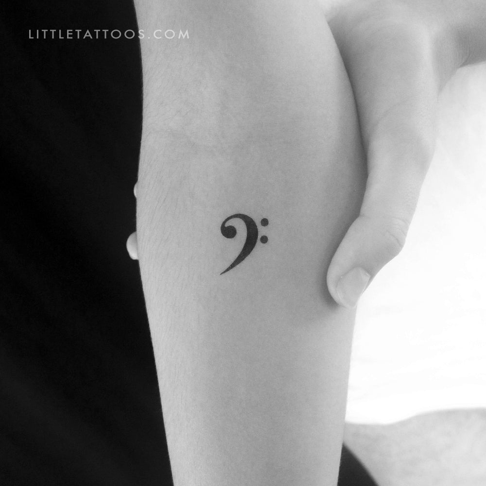 Tatuaje temporal de clave de fa pequeña (juego de 3)