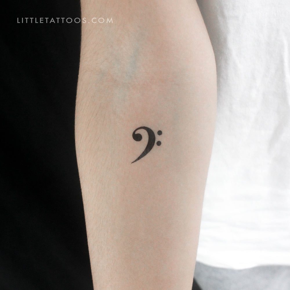 Tatuaje temporal de clave de fa pequeña (juego de 3)