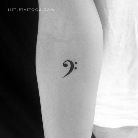 Small Bass Clef Temporary Tattoo - Set of 3