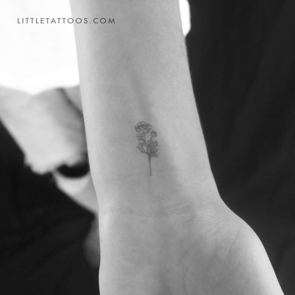 Small Buttercup Temporary Tattoo - Set of 3