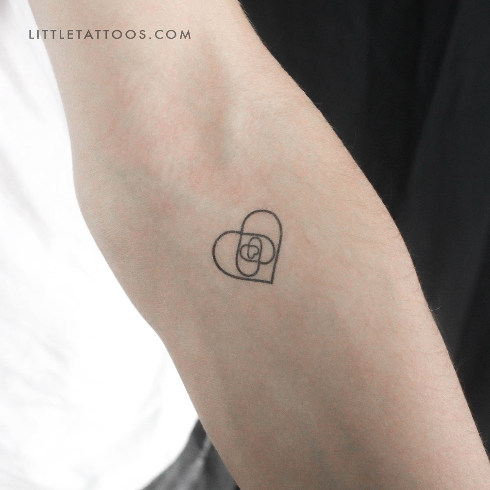 Four Hearts In One Temporary Tattoo - Set of 3