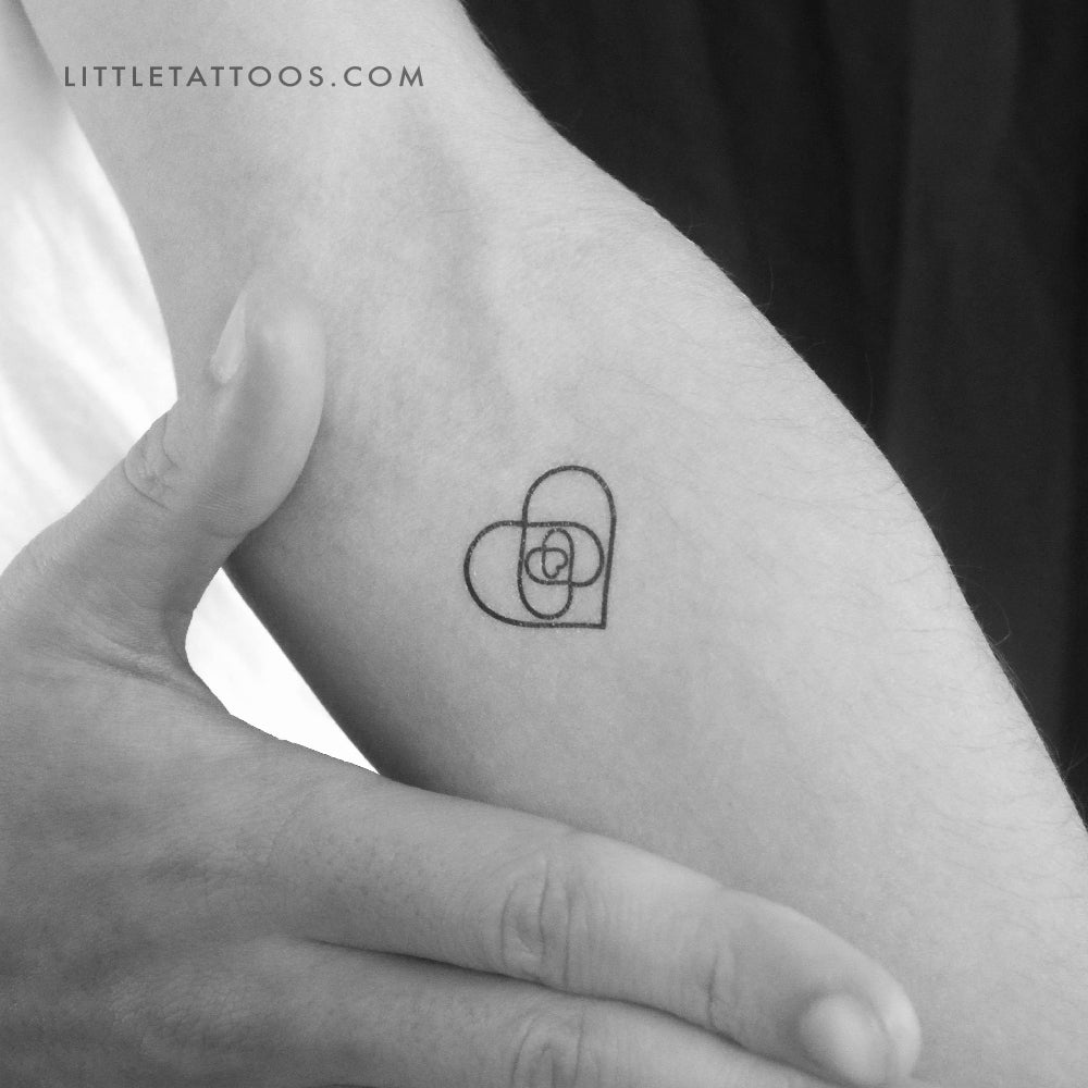 Four Hearts In One Temporary Tattoo - Set of 3