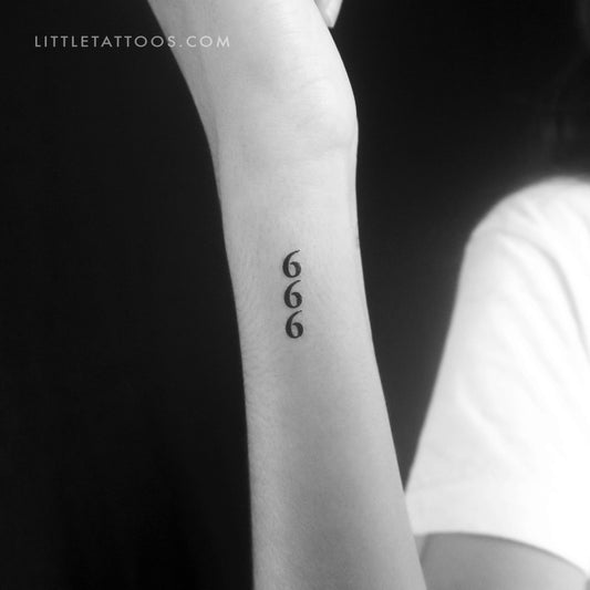 Vertical 666 Temporary Tattoo - Set of 3
