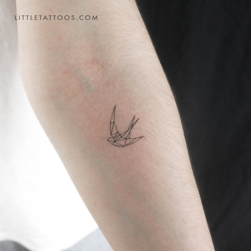Tatuaje temporal de golondrina de baja poligonización (juego de 3)