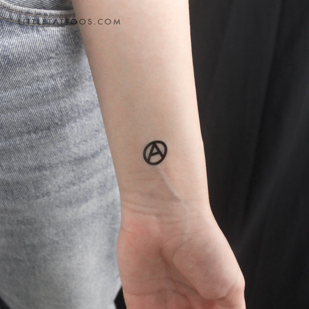 Tatuaje temporal del símbolo de la anarquía (juego de 3)