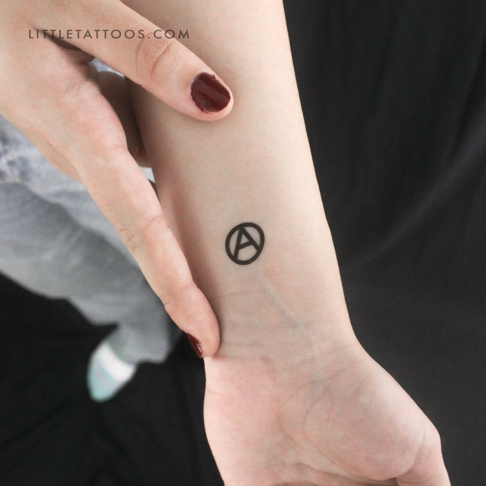 Tatuaje temporal del símbolo de la anarquía (juego de 3)