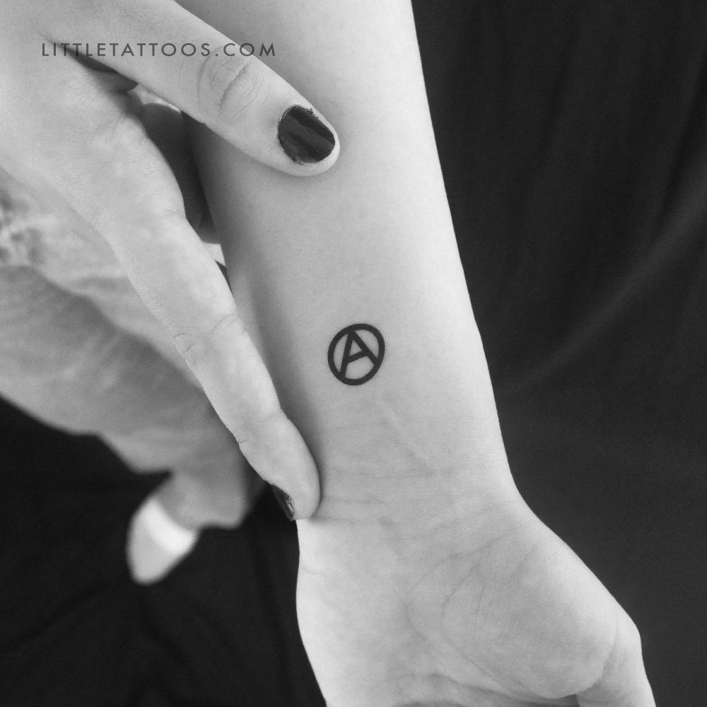 Tatuaje temporal del símbolo de la anarquía (juego de 3)