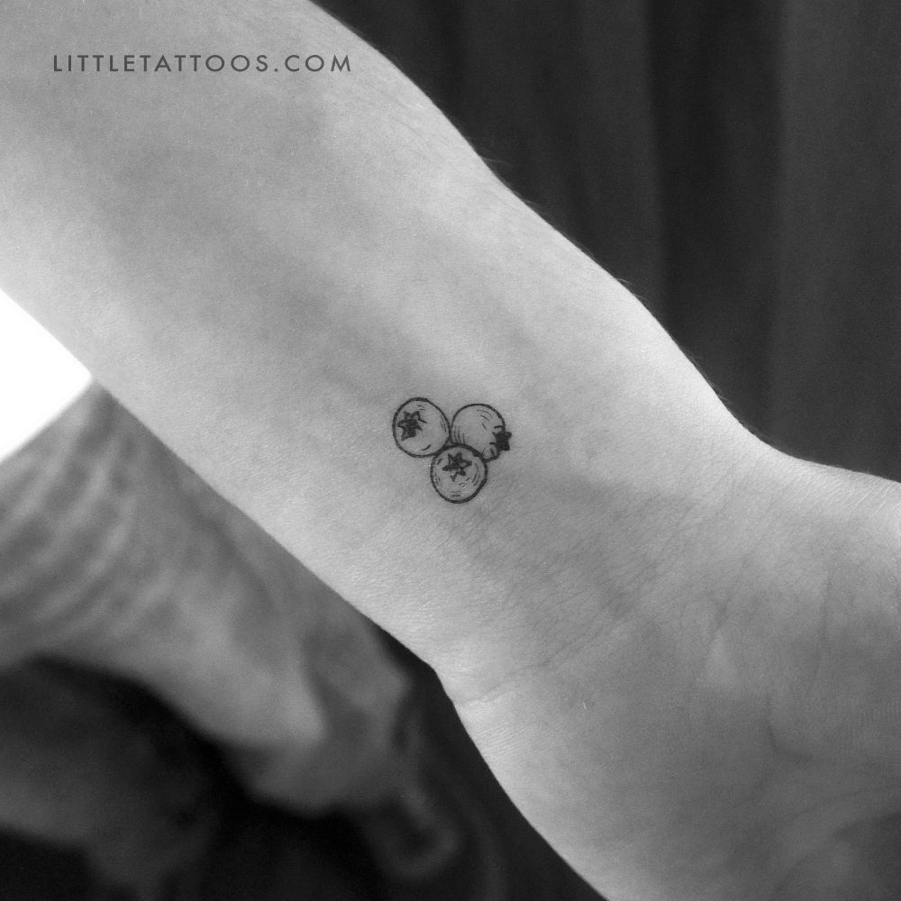 Three Little Blueberries Temporary Tattoo - Set of 3