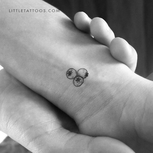 Tatuaje temporal de tres arándanos pequeños (juego de 3)