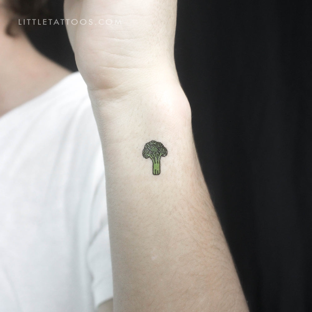 Tiny Broccoli Temporary Tattoo - Set of 3