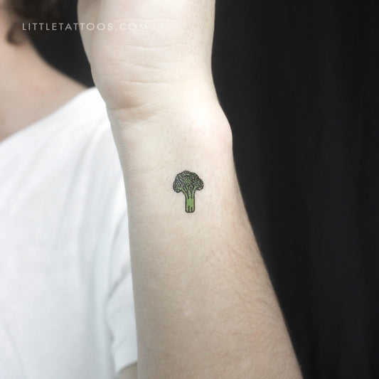 Tiny Broccoli Temporary Tattoo - Set of 3