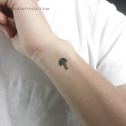 Tiny Broccoli Temporary Tattoo - Set of 3