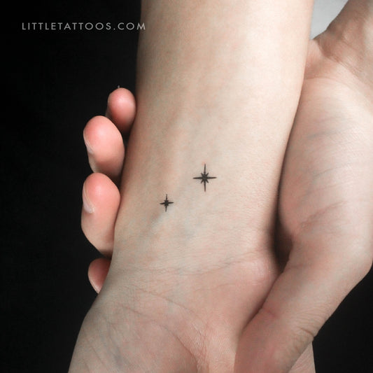 Tatuaje temporal pequeño de la segunda estrella a la derecha (juego de 3)