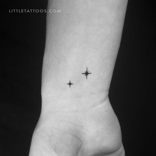Tatuaje temporal pequeño de la segunda estrella a la derecha (juego de 3)