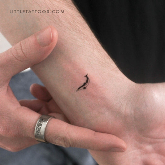 Tiny Dolphin Temporary Tattoo - Set of 3