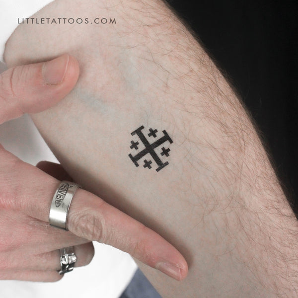 Jerusalem Cross Temporary Tattoo - Set of 3