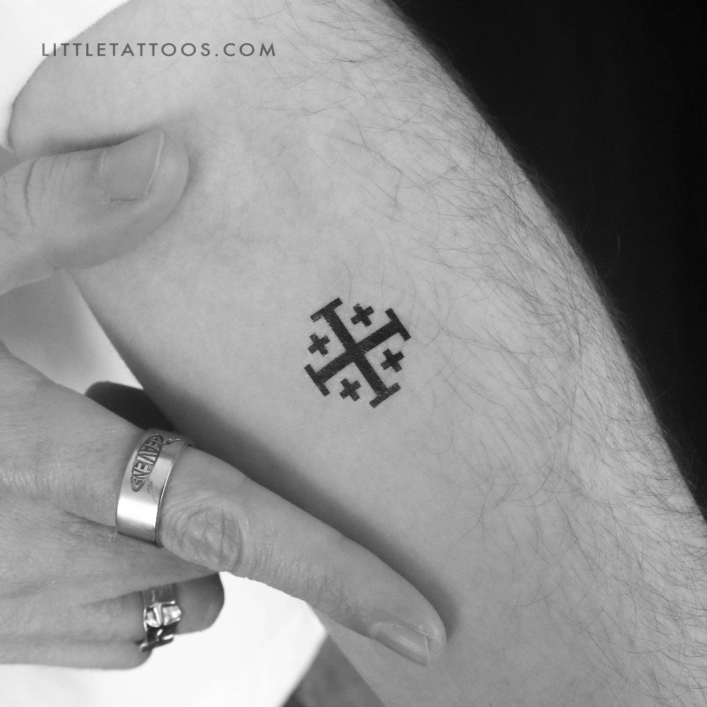 Tatuaje temporal de la cruz de Jerusalén (juego de 3)