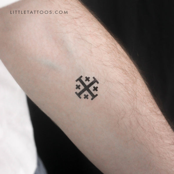 Jerusalem Cross Temporary Tattoo - Set of 3