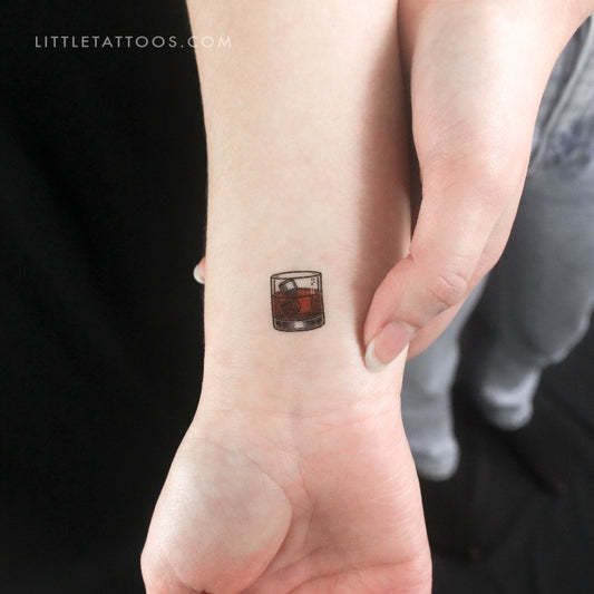 Little Glass Of Whisky Temporary Tattoo - Set of 3