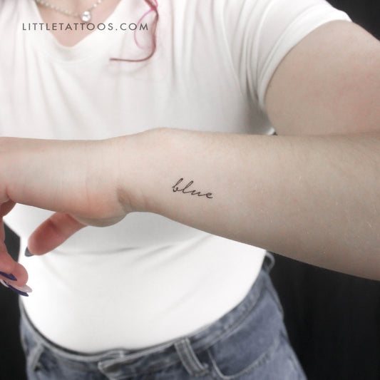 Blue Temporary Tattoo - Set of 3