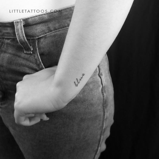 Blue Temporary Tattoo - Set of 3
