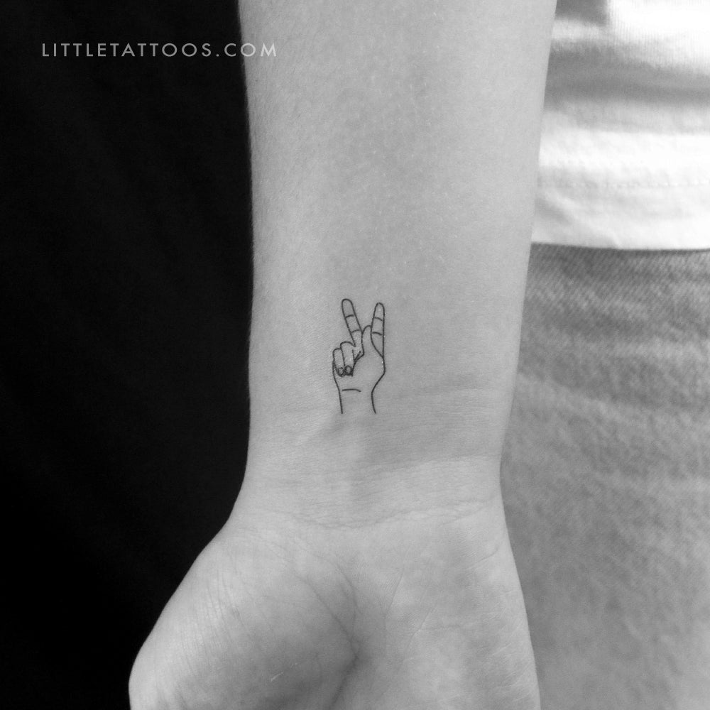 Tatuaje temporal de lenguaje de señas K - Juego de 3