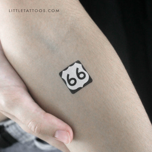 Tatuaje temporal de la Ruta 66 de EE. UU. - Juego de 3