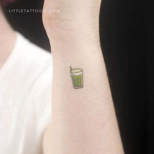 Tiny Matcha Latte Temporary Tattoo - Set of 3