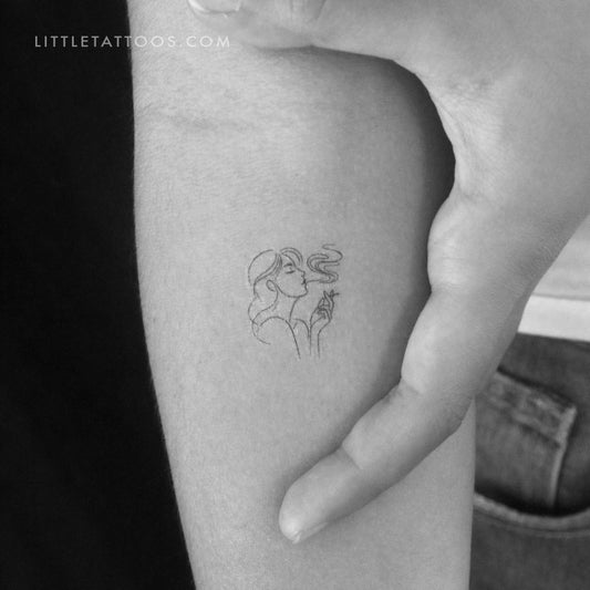 Tatuaje temporal de mujer fumando (juego de 3)