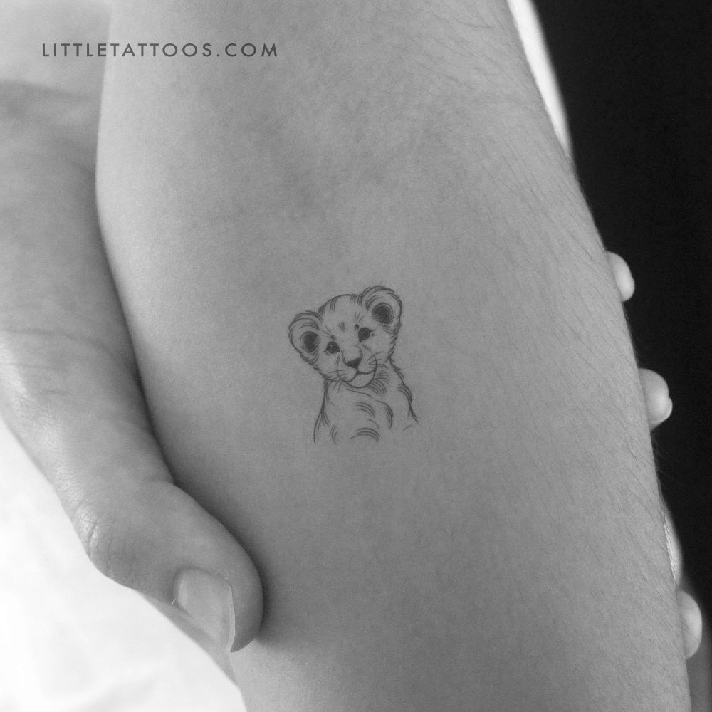 Lion Cub Temporary Tattoo - Set of 3