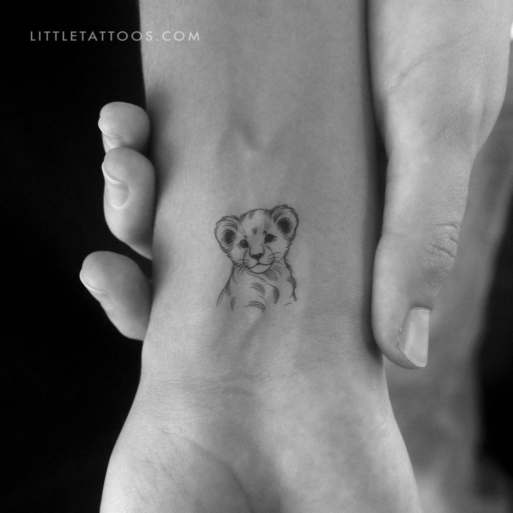 Lion Cub Temporary Tattoo - Set of 3