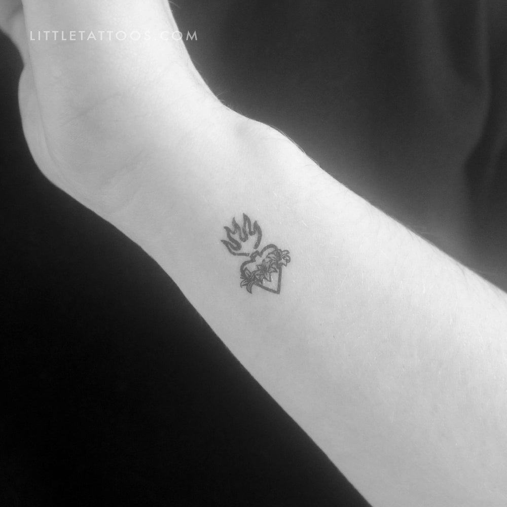 Immaculate Heart Of Mary Temporary Tattoo - Set of 3
