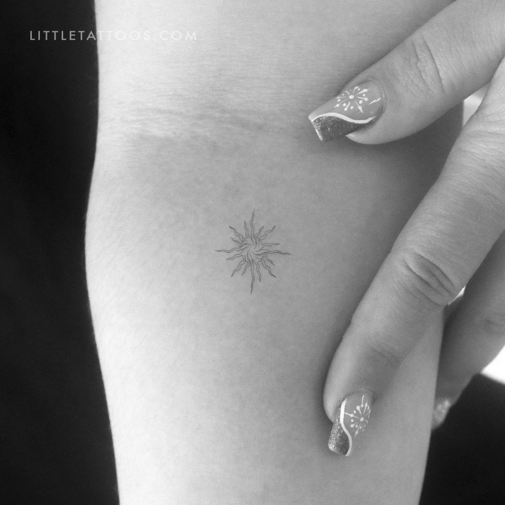 Abstract Sun Temporary Tattoo - Set of 3