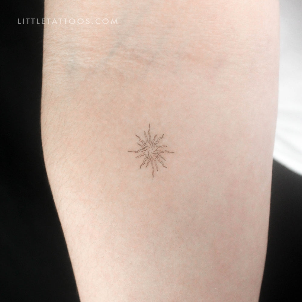Abstract Sun Temporary Tattoo - Set of 3