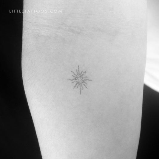 Tatuaje temporal de sol abstracto - Juego de 3
