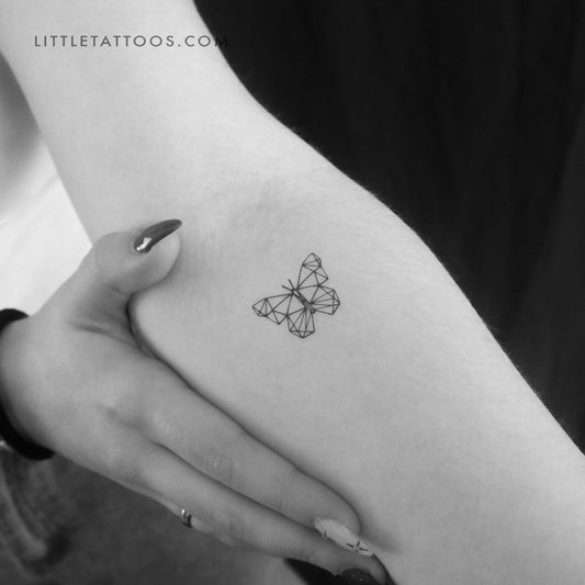 Low Poly Butterfly Temporary Tattoo - Set of 3