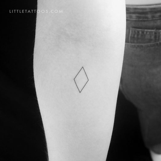 Tatuaje temporal de contorno de rombo - Juego de 3