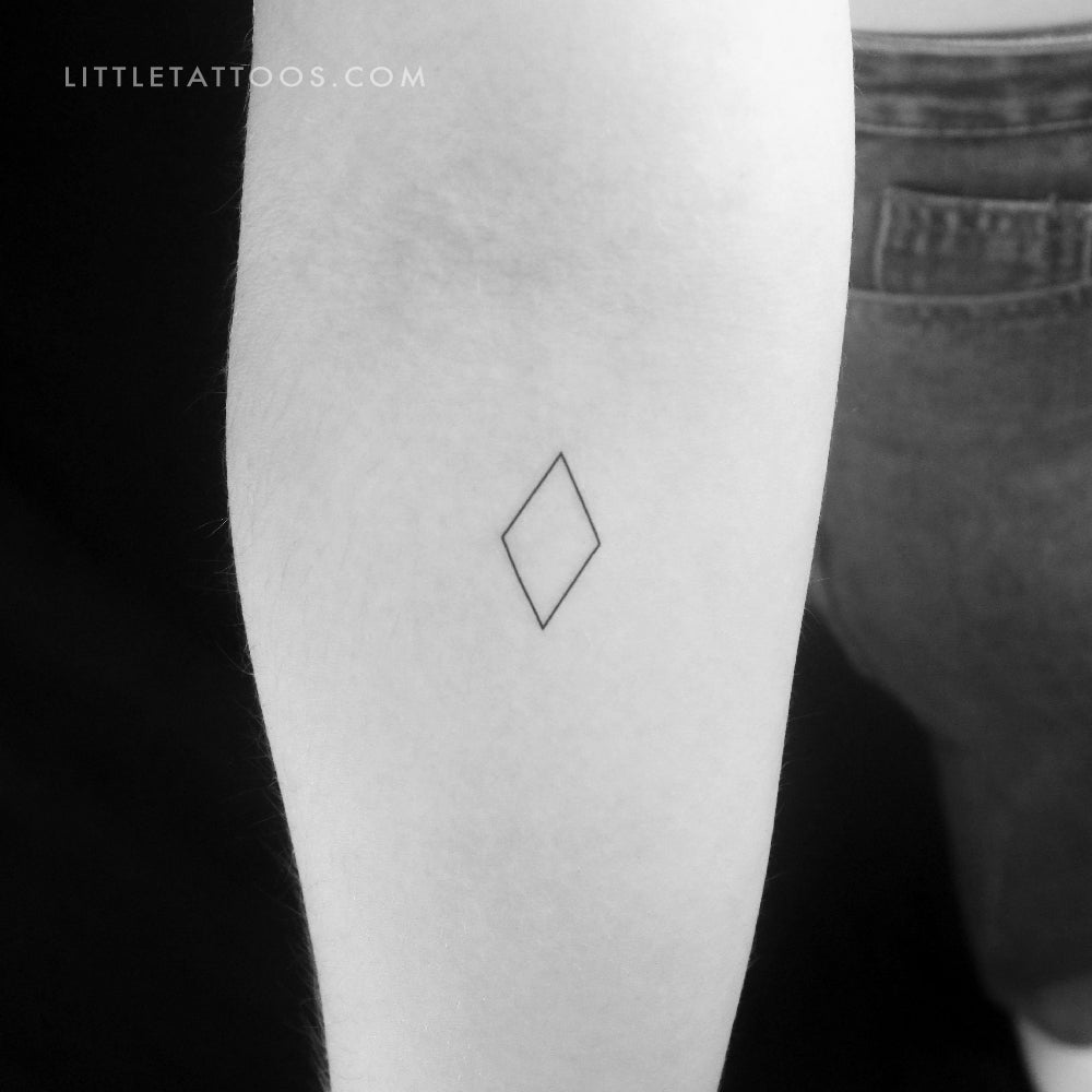 Rhombus Outline Temporary Tattoo - Set of 3