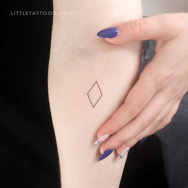 Rhombus Outline Temporary Tattoo - Set of 3