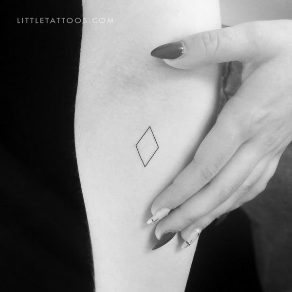 Rhombus Outline Temporary Tattoo - Set of 3