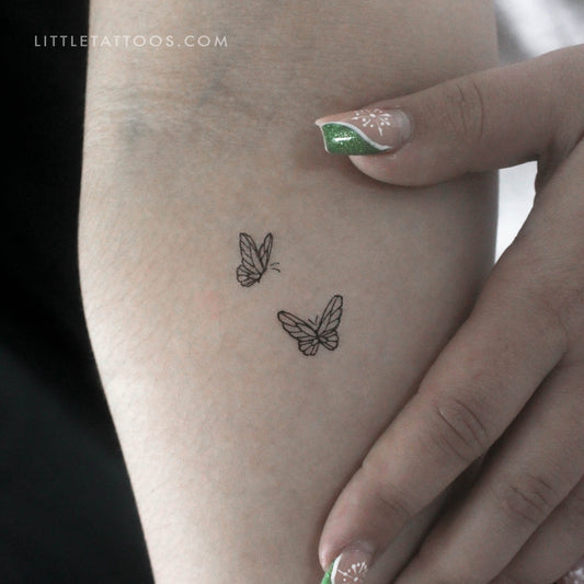 Tatuaje temporal de mariposa delicada (juego de 3)