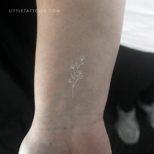 Tatuaje temporal de aliento de bebé en tinta blanca - Juego de 3