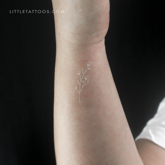 Tatuaje temporal de aliento de bebé en tinta blanca - Juego de 3