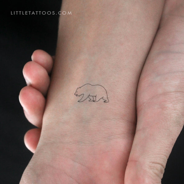 Grizzly Bear Temporary Tattoo - Set of 3