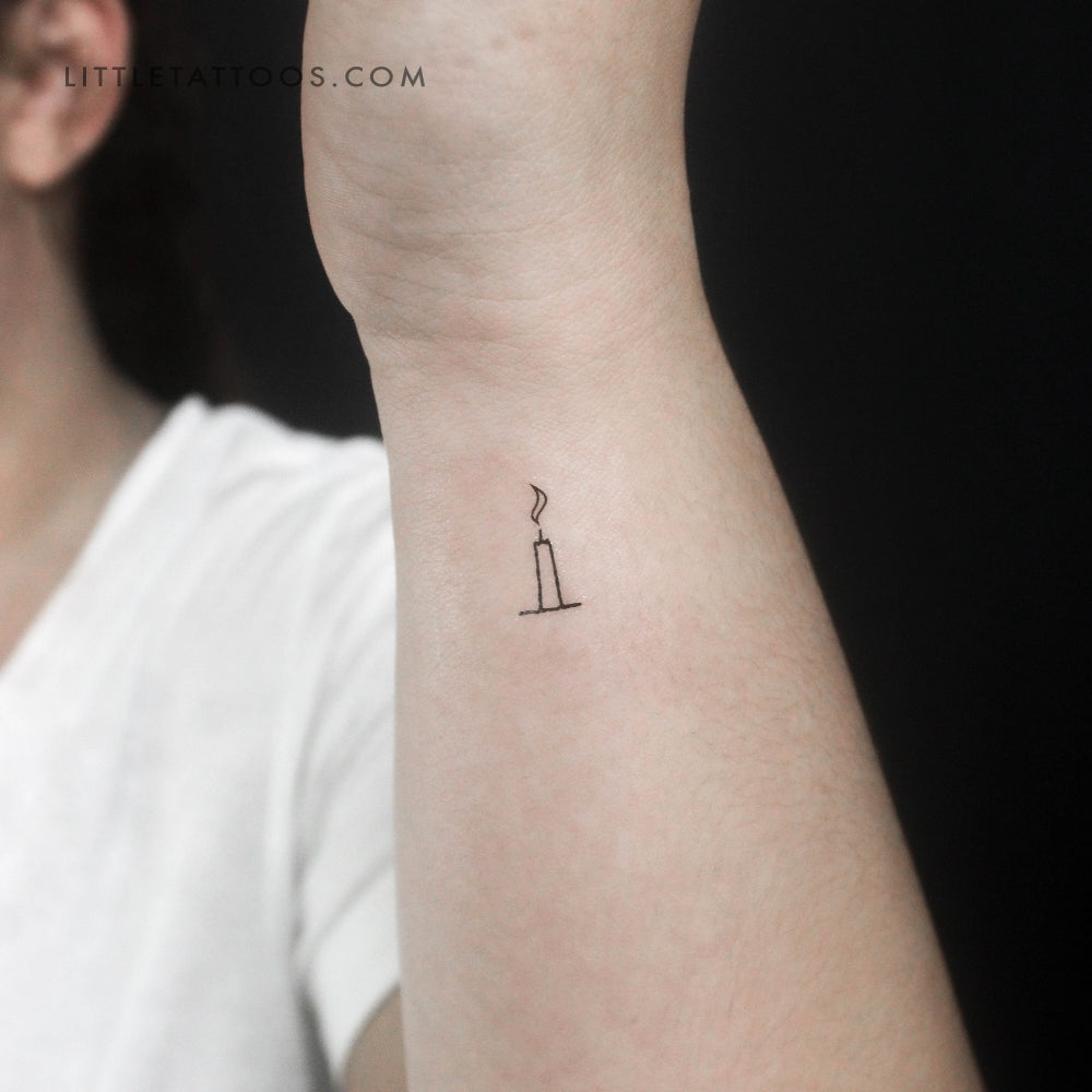 Minimalist Candle Temporary Tattoo - Set of 3