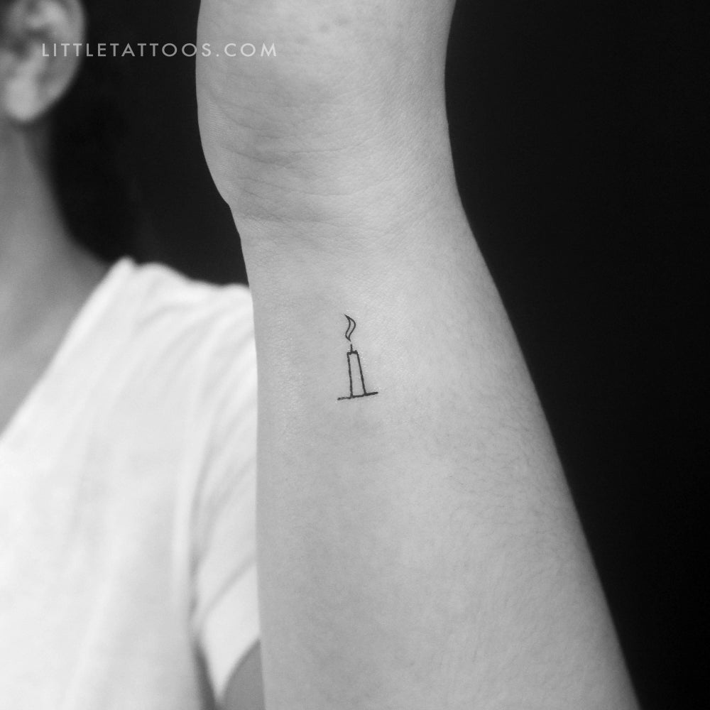 Minimalist Candle Temporary Tattoo - Set of 3